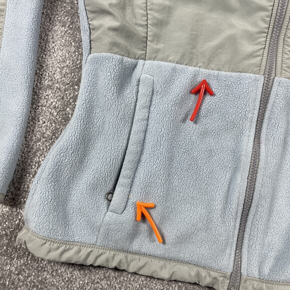 North Face Denali Jacket Womens Small Fleece Polartec Full Zip Color Block Blue - Picture 6 of 16